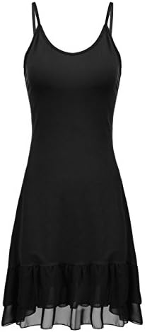 Art 90s Women's Adjustable Spaghetti Strap Chiffon Ruffle Summer Camisole Dress Extender