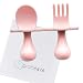 GRABEASE First Self Feed Baby Utensils with a Togo Pouch - Anti-Choke, BPA-Free Baby Spoon and Fork Toddler Utensils - Toddler Silverware for Baby Led Weaning Ages 6 Months+, Blush