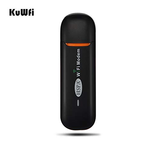 KuWfi Drahtloser Mini-USB Hotspot 3 G WiFi Modem + WiFi Router, Mobile, Wireless, Netzwerk, Hotspot mit SIM-Kartenschlitz, unterstützt 2G/3G Netzwerk, HSPA +/HSPA/UMTS 2100 MHz. Edge: 900/1800 MHz für Außen und Innen im Bus oder im Auto (SI