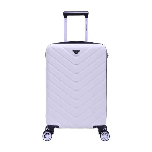 SANTINO Mala de Viagem Media 23kg Rígida ABS 4 Rodas 360º com TSA Leve Resistente Flexível Antifurto Off White Médio