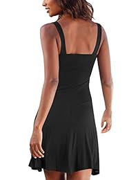 Upopby Vestido de verano para mujer, sin mangas, informal, con camiseta, estampado