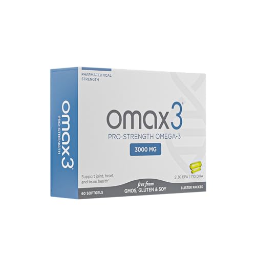 Omax3 Professional Strength Ultra-Pure Omega-3 Fish Oil - 1000 mg - Maximum Joint & Muscle Support - EPA DHA - NSF Certified - 60 Softgel Blister Pack