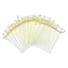 SumDirect 100Pcs 3x4 inch Beige Sheer Drawstring Organza Jewelry Pouches Wedding Party Christmas Favor Gift Bags