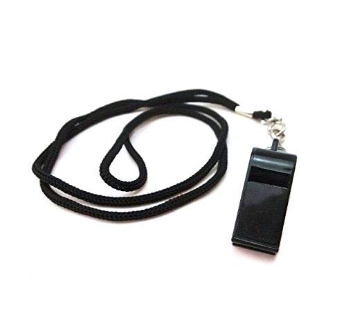 HOHAJIU Black Lanyard Coach Whistles Perfect for Coaches Referees Emergencies Outdoor Travel Lifeguard Fans Cheer Student Pack of 2