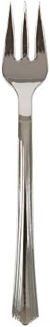 WNA Comet RFPFK4 Reflections Petites 4 1/4" Stainless Steel Look Heavy Weight Plastic Tasting Fork - 50/Pack