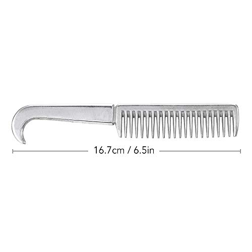 Godyluck Aluminum Alloy Horse Comb Mane Tail Pulling Comb Metal Horse Grooming Tool 6.5IN / 3.9IN / 3.5IN / 3.2IN