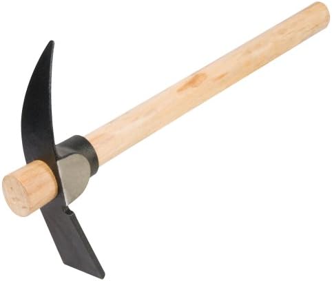 Ludell 9602 Hickory Wood Handle Pick, Polished Face Press Fitted Black Enameled Heads, 1.5lb, 16" Handel Length