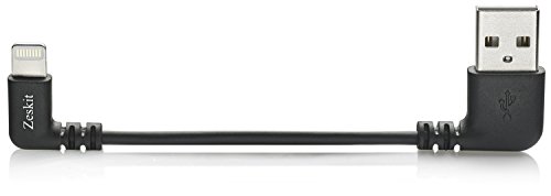 MFi Certified 90 Degree Lightning to USB Cable for Headphones Amplifier or DAC, DJI and More Connecting to iPhone iPod iPad (10cm / 4 inches)