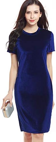 MiaoYi Women Gold Velvet Dress Evening Party Short Sleeve Pencil Skirt Dress  Dating Cocktail Evening Party Dresses, Royal Blue, M price in UAE | Amazon  UAE | kanbkam