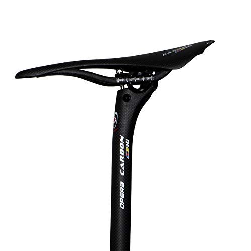 Opera Bike Seatpost Carbon Fiber Road Bike Mountain Bike Offset Seat Post - 27.2/31.6 mm Diameter Bicycle Seat Post (27.2x400 mm) - Thumbnail 2