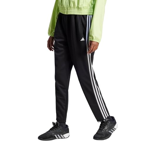 adidas Women's Aeroready Training Essentials 3 Stripes Pants, Black/White, XX-S…
