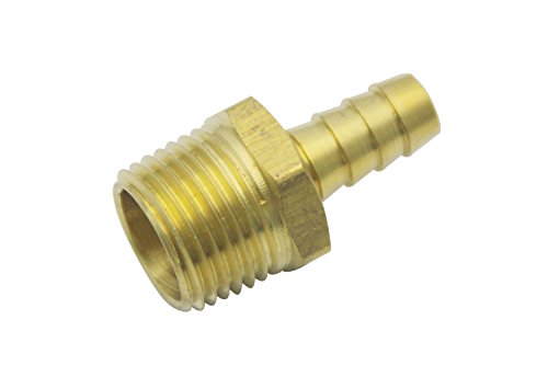 LTWFITTING Brass 1/2-Inch Male BSPT x 10mm Hose Barb Coupler Adapter Fitting for Vehicle Fuel System, HVAC System (Pack of 25)