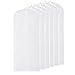 homeminda Garment Bags for Long Dresses,60in Clear Hanging Lightweight White Breathable Dust Proof Covers with Study Full Zipper for Clothes Storage Closet Pack of 6