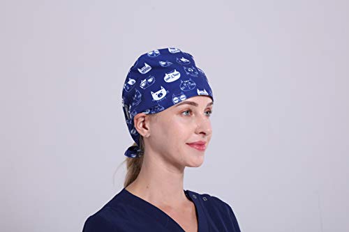 Zaqzeq Adjustable Surgical Cap Scrub Hat Medical Doctor Nurse Sweat Absorption Woman/Man (color19) - Thumbnail 3
