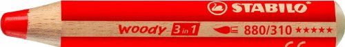 Stabilo Woody 3-in-1 Colored Pencils, 10 mm lead - 18-Color with Sharpener Set