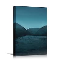 Canvas Wall Art Landscape Sunset Bedroom Contemporary Dramatic Landscape Mountain Multicolor Photography - 12x18 inches