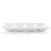 Party Bargains Disposable Sectional Rectangular Serving Tray White [4 Pack] 5 x 16 Inches. 4 Compartments Plastic Serving Tray for Weddings, Buffets, Dinner, Birthday Parties