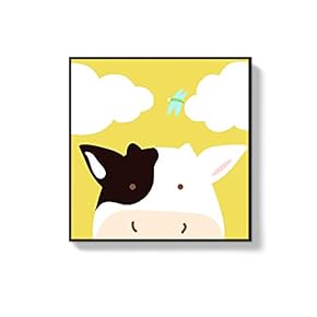 Framed Canvas Wall Art for Living Room, Bedroom Cute Cartoon Animals Canvas Prints for Home Decoration Ready to Hanging - 16x16 inches