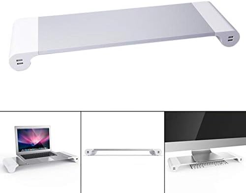 Laptop Monitor Stand Space Bar Computer Monitor Riser, Aluminium Alloy Base Holder Smart 4 USB Port Charger Stand for PC Desktop Laptop New