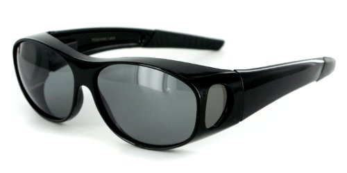 "Hideaways" Small to Medium Polarized Over-Prescription Sunglasses (Black w/Smoke)