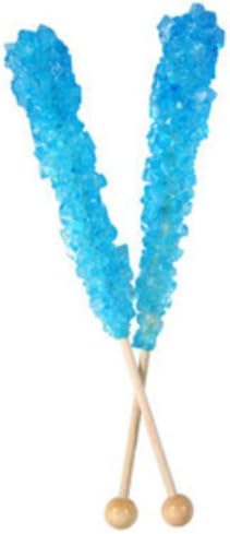 Blue Raspberry Rock Candy Sticks (Unwrapped) 60 Count