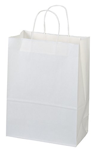 10"x5"x13" - 100 Pcs - Bagsource White Kraft Paper Bags, Shopping, Mechandise, Party, Gift Bags