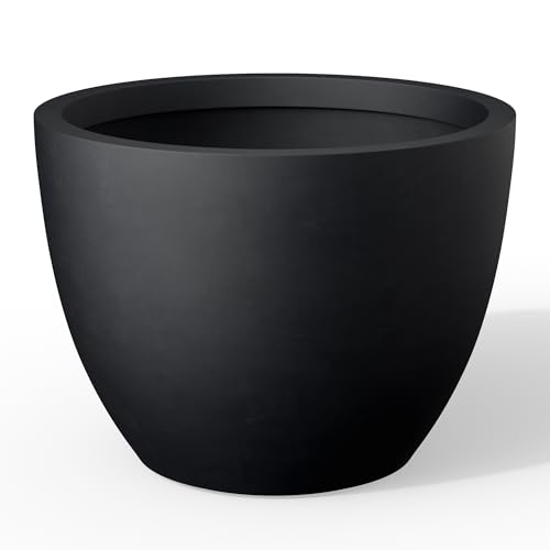 Kante 17.3 Inch Round Concrete Planter - Classic Large Indoor/Outdoor Plant Pot…