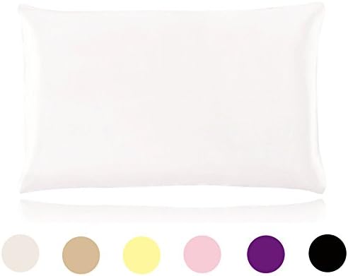 100% Pure Natural Mulberry Silk Pillowcase By Ravmix, 19 Momme, 600 Thread Count, Hypoallergenic- Good For Skin &amp; Hair Softest Breathable With Hidden Zipper 1 Piece (20×14 inches, Ivory)