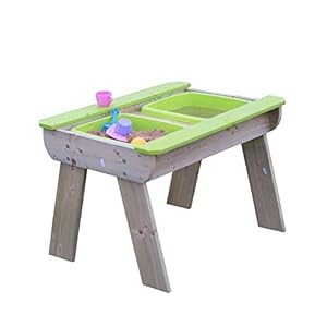 Activiteitentafel voor spelen met zand en water | Picknicktafel met 2 uitneembare kommen | Kinderen staan tafel met…