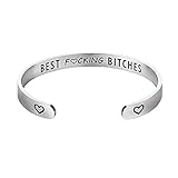 iJuqi Friendship Gifts Bracelet - Best Fucking Bitches Inspirational for Women Girls, Birthday Gifts for Friends Female, Friendship Jewelry