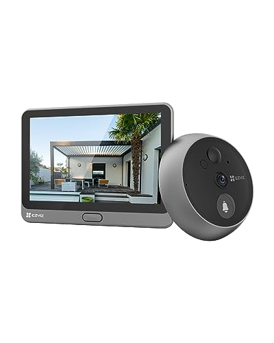WLAN Türklingel mit 166° Weitwinkel und PIR-Sensor, 2MP Türspion Kamera mit 4,3 Zoll Farbbildschirm, 4600mAh Akku, AI Personenerkennung, Zwei-Wege-Videoanruf und Live-Ansicht verfügbar, CP4