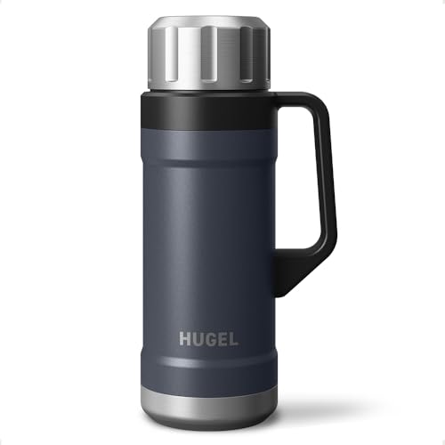 アイリスオーヤマ HUGEL マグボトル 1900ml 6層 最大10日間保冷 チャコールグレー 最大80時間保冷 最大60時間保温 簡単お手入れ