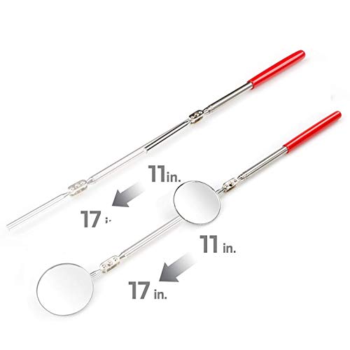 HARDK Telescoping Inspection Mirror Magnetic Pick-Up mechanics Tool Set - 360 Swivel for Extra Viewing pickup Dead Angle, Line of Sight Obstacle Area