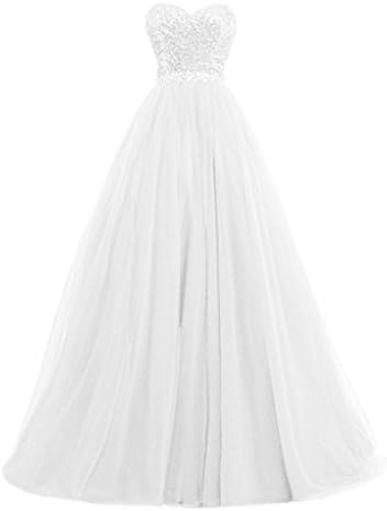 Winnie Bride Sparkly Sequin with Crystals Prom Party Military Ball Dress Long-18W-White