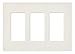 Lutron Claro 3 Gang Decorator/Rocker Wallplate, Satin, Biscuit (1-Pack) | SC-3-BI