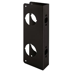 Image of Prime-Line U 10750 Lock and Door Reinforcer - Reinforce and Repair Doors, Add Extra Security to Your Home and Prevent Unauthorized Entry - 5-1/2 in, 2-3/8 in. x 1-3/4 in, Bronze