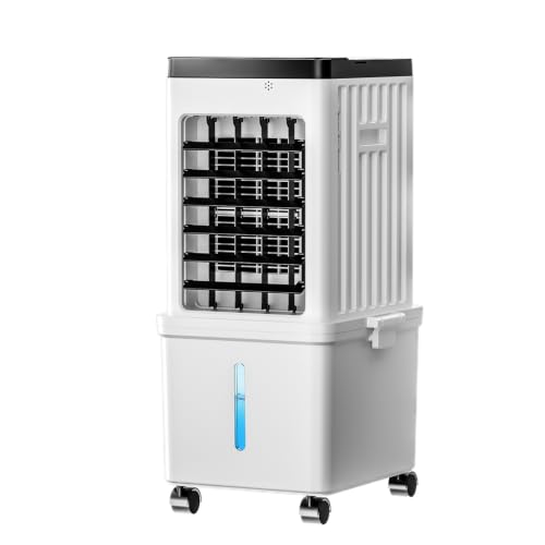 Portable Air Conditioner, Evaporative Air Cooler Fan with 10L Removable Water Tank, 3-in-1 Quiet Cooling with 4 Ice Packs & Timer, Low Noise Swamp Cooler for Home Bedroom Office