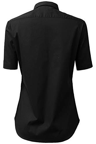 HORSE SECRET Womens Dress Shirts and Blouses for Work Black Button Down Shirts Size 6 - Thumbnail 3
