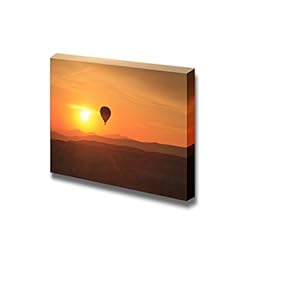 Canvas Prints Wall Art - Hot Air Balloon is Flying at Sunrise - 12" x 18"