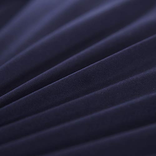 OAITE Duvet Cover,Protects and Covers Your Comforter/Duvet Insert,Luxury 100% Super Soft Microfiber,Queen Size,Color Silver Gray,3 Piece Duvet Cover Set Includes 2 Pillow Shams (Deepblue, Queen)