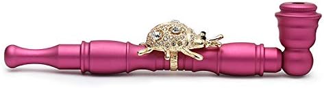 Detachable Zinc Alloy Pipe - Cool Style Virtuosity Special Aesthetic Feeling Metal Pipe for Herbs (Pink)