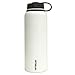Fifty/Fifty White Vacuum-Insulated Stainless Steel Bottle with Wide Mouth - 40 oz. Capacity