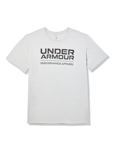Under Armour Men's Wordmark Short Sleeve T Shirt, (014) Halo Gray / / Black, XX…