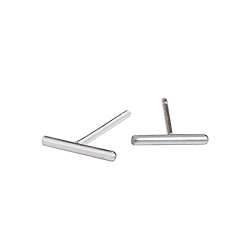 Nuwastone Minimalist 925 Sterling Silver Stud Earrings Bar Earrings Line Earrings Simplify Stick Earrings Skin
