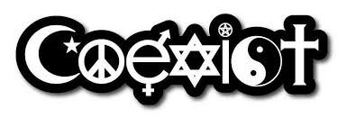 Coexist Religion Religious Vinyl Decal Sticker|WHITE|Cars Trucks Vans SUV Laptops Wall Art|7.5