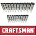 Craftsman Laser Etched Easy Read 20 Piece SAE & Metric 1/2" Drive 6 Point Deep Well Socket Set