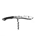 Pocket Prestige Waiters Corkscrew By Coutale Sommelier - Black - French Patented Spring-Loaded Double Lever Wine Bottle Opener for Bartenders and Gifts - Sharp Micro-Serrated Knife