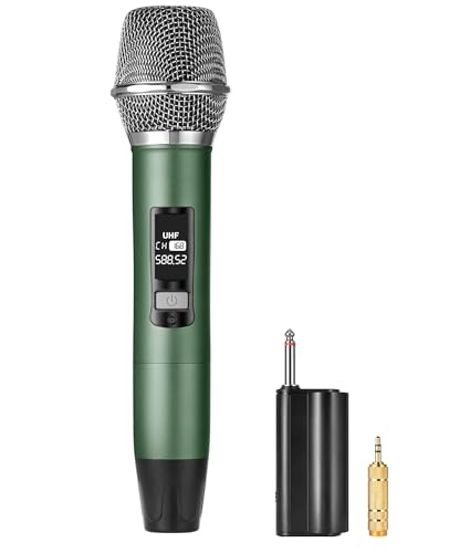 Meloace Rechargeable Wireless Microphone Two Metal UHF
