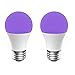 Onforu 15W LED Black Light Bulbs, A19 E26 120W Equivalent Blacklight Bulb for Glow in The Dark, Halloween Lights, 120V, Level 385-400nm, Blacklight Party, Body Paint, Fluorescent Poster