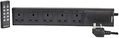 PRO ELEC PELB0429 5 Gang Remote Extension Lead 1m UK Plug 13A 2.4kW